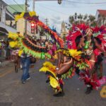 Antigua Carnival two revellers dancing
