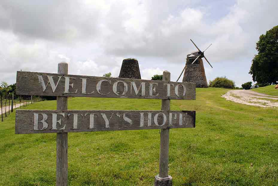 Betty's Hope entrance sign
