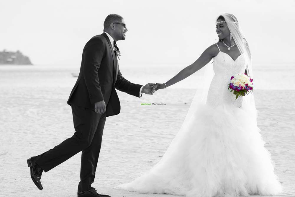 Watkins Multimedia black and white wedding couple